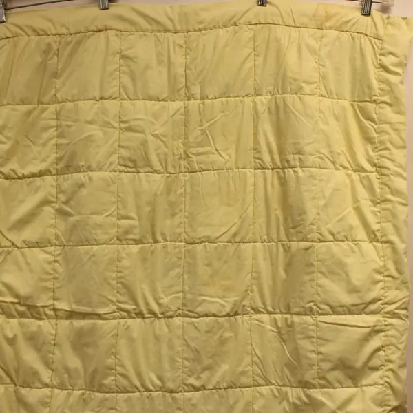 Handmade Yellow Floral Patchwork Quilted Baby Blanket 34x44 Flawed Frayed Lace