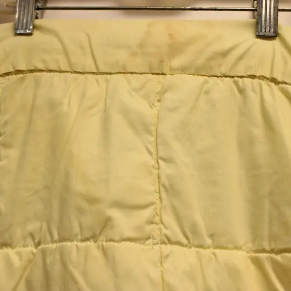 Handmade Yellow Floral Patchwork Quilted Baby Blanket 34x44 Flawed Frayed Lace