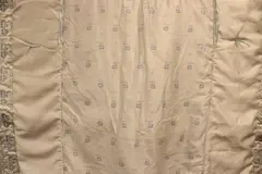 Embroidered Train Baby Comforter Blanket Cream Beige Blue 33x47 Flawed