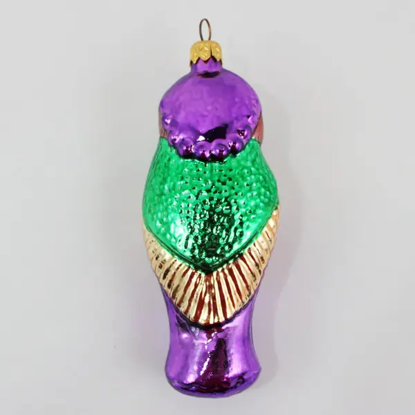 Christopher Radko Mouth-Blown Glass Ornament Purple Robes Gold Fan 5.25" Tall