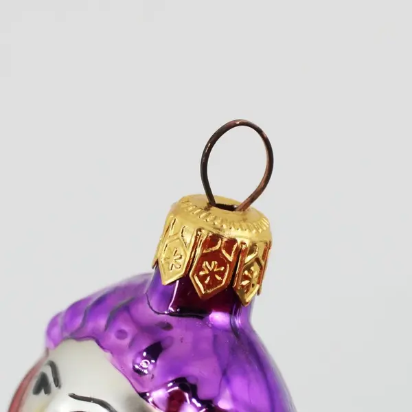 Christopher Radko Mouth-Blown Glass Ornament Purple Robes Gold Fan 5.25" Tall