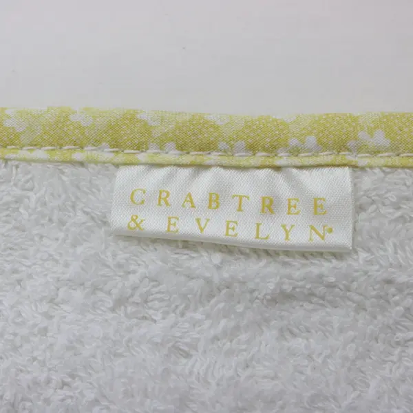 Crabtree & Evelyn Baby Yellow White Patterned Bath Towel