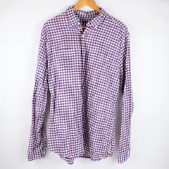 Gap Men's Large Slim Fit Gingham Button-Down Shirt Red Blue White