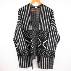Wild Pearl Women's Black White Geometric Knit Cardigan XS/S