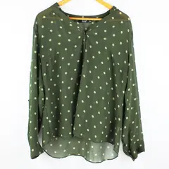 A New Approach Women's XL Green Sheer Star Print Blouse