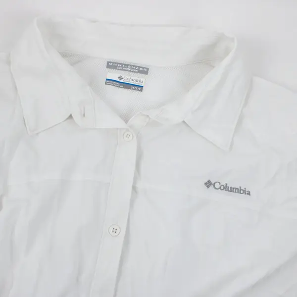 Columbia Omni-Shade Women's 3X White Short Sleeve Button-Up Shirt