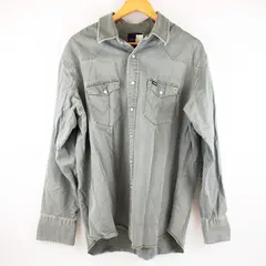 Wrangler Men's Gray Denim Western Shirt Snap Front XL