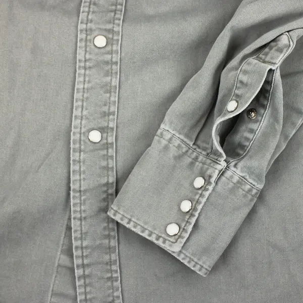 Wrangler Men's Gray Denim Western Shirt Snap Front XL