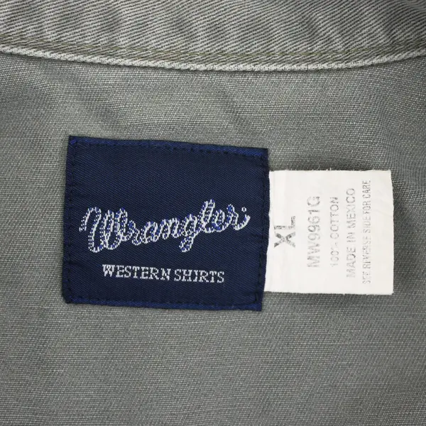 Wrangler Men's Gray Denim Western Shirt Snap Front XL