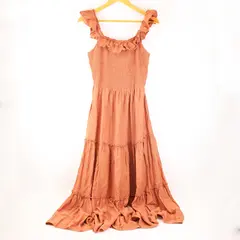 Old Navy Women's Maxi Dress Small Tall Rust Orange Smocked Tiered