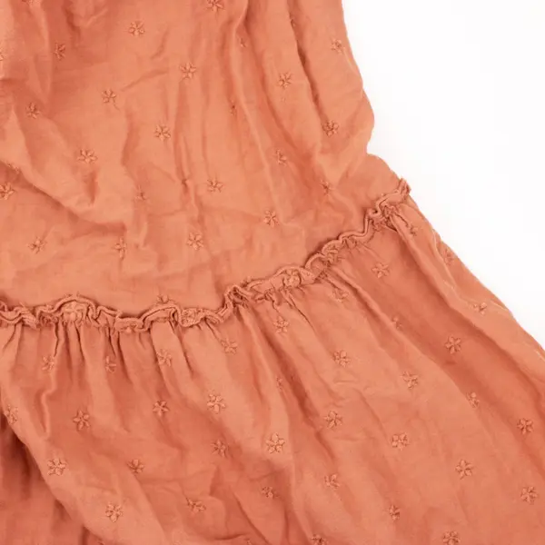 Old Navy Women's Maxi Dress Small Tall Rust Orange Smocked Tiered
