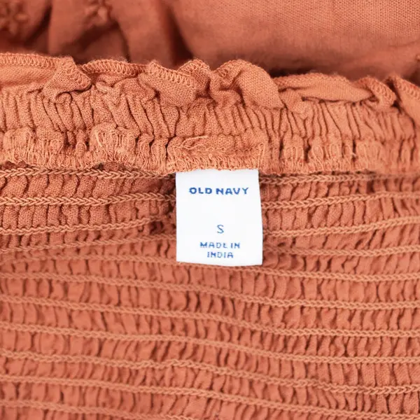 Old Navy Women's Maxi Dress Small Tall Rust Orange Smocked Tiered