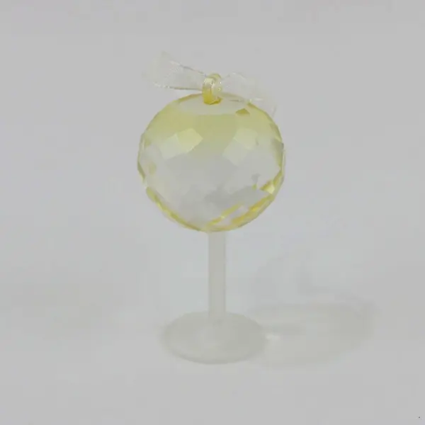 Swarovski Crystal Faceted Wine Glass Ornament Frosted Stem 2.75" Tall Good