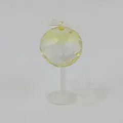 Swarovski Crystal Faceted Wine Glass Ornament Frosted Stem 2.75" Tall Good