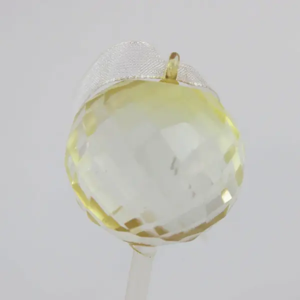 Swarovski Crystal Faceted Wine Glass Ornament Frosted Stem 2.75" Tall Good
