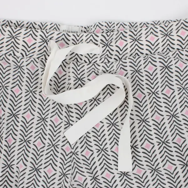 Schiesser Mix Relax Women's Pajama Pants XL Pink Gray White Pattern