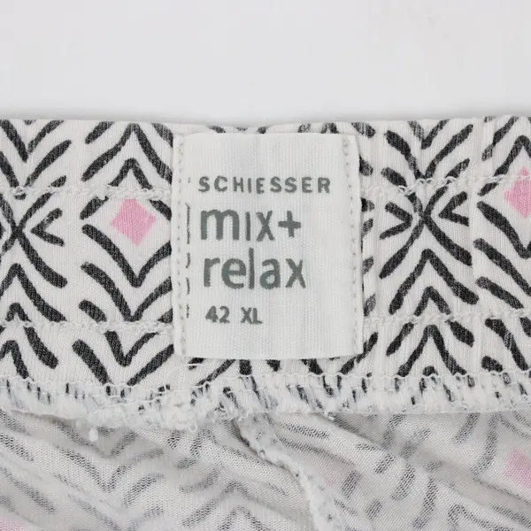 Schiesser Mix Relax Women's Pajama Pants XL Pink Gray White Pattern