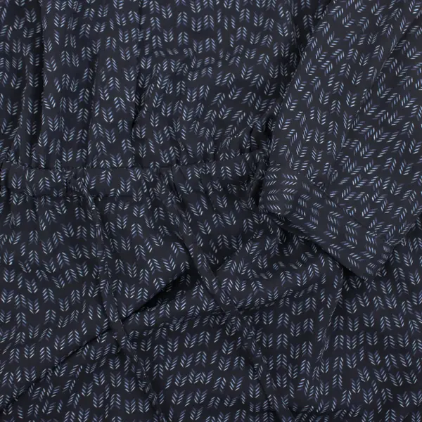 Hilary Radley Women's Blouse Navy Blue Balloon Sleeve V-Neck Tie Waist M