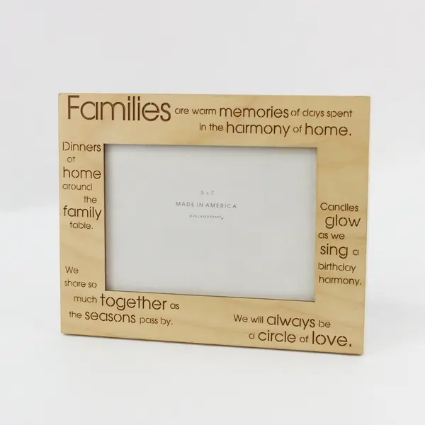 95 Lasercraft Wooden Engraved Family Photo Frame 5x7 Landscape Desktop