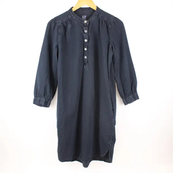 Gap Women's Denim Popover Tunic Shirt Small Dark Blue Wash