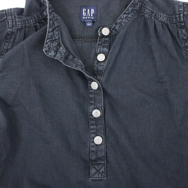 Gap Women's Denim Popover Tunic Shirt Small Dark Blue Wash