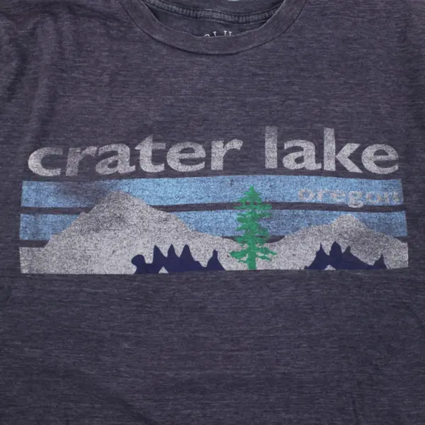 Blue 84 Crater Lake Oregon Dark Blue Space Dye T-Shirt Large