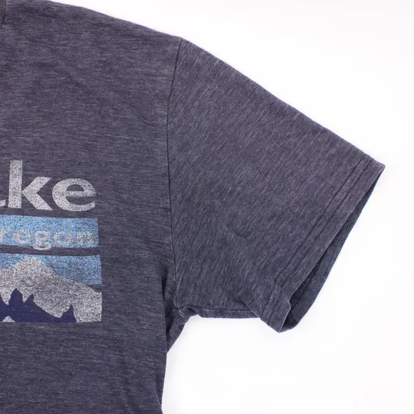 Blue 84 Crater Lake Oregon Dark Blue Space Dye T-Shirt Large