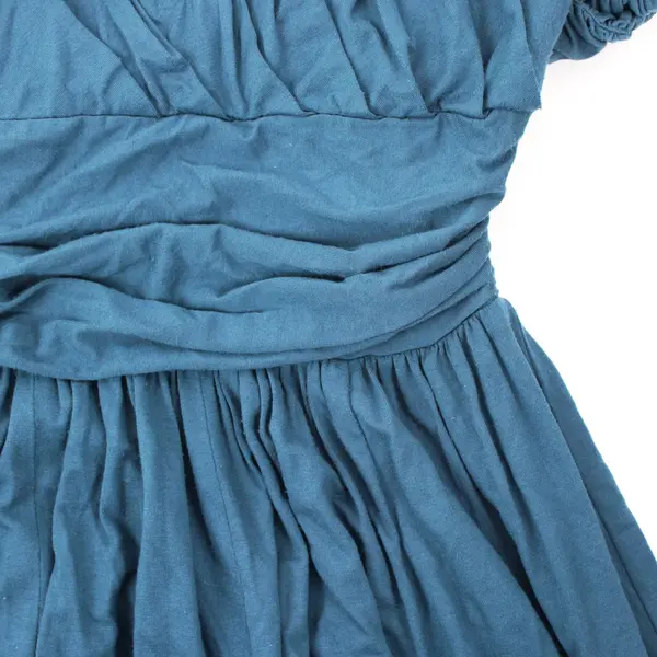 Sine Women's Small Dark Teal Sleeveless Long A-Line Ruffle Dress