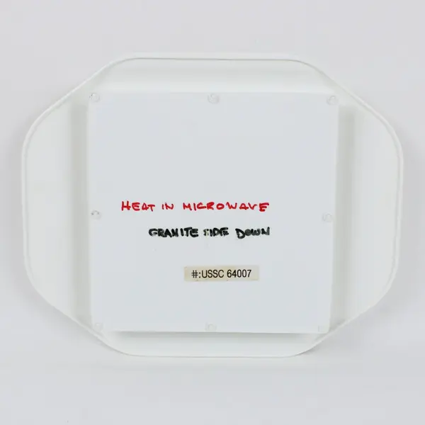 It's Hot USSC 64007 Microwaveable Granite Warming Tray 10.5 x 8.5 White