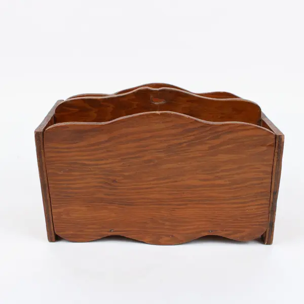 Wooden Letter Holder Desktop Organizer 2 Compartments Brown
