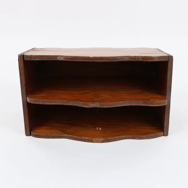 Wooden Letter Holder Desktop Organizer 2 Compartments Brown