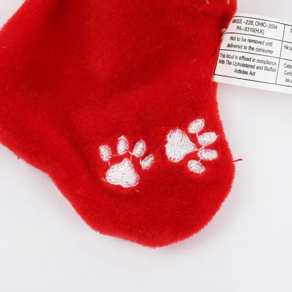 Unbranded Christmas Reindeer Plush Stocking Red Paw Print PA-8310(H.K)
