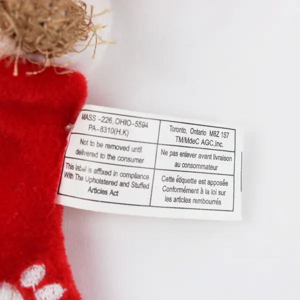 Unbranded Christmas Reindeer Plush Stocking Red Paw Print PA-8310(H.K)