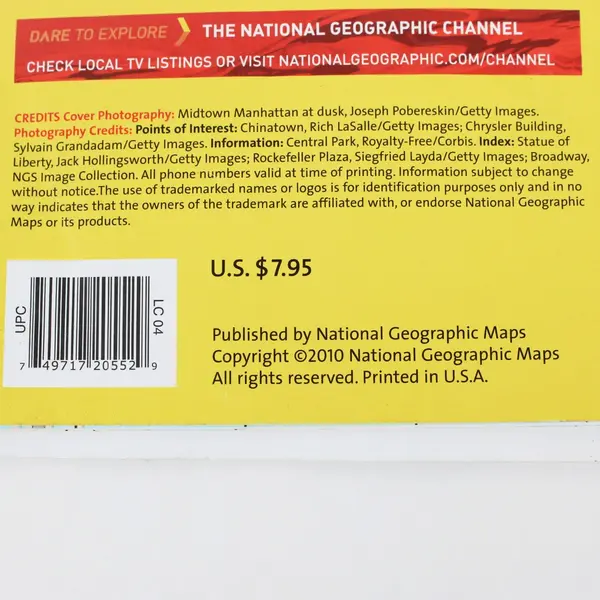 National Geographic New York City DestinationMap Fold-Out Travel Guide Map