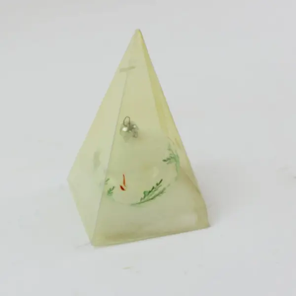 Glass Christmas Ornament White Candle Evergreen Branches With Box