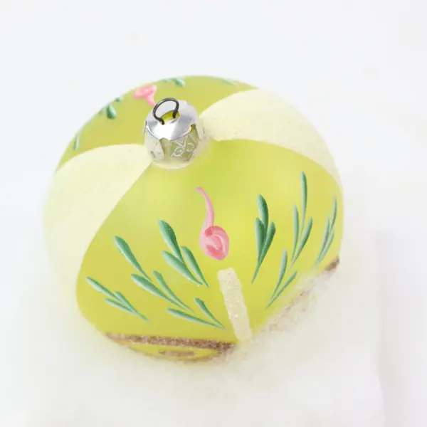 Hand-Painted Flamingo Floral Christmas Ornament Ball Display Box