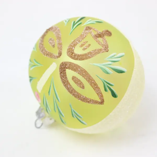 Hand-Painted Flamingo Floral Christmas Ornament Ball Display Box
