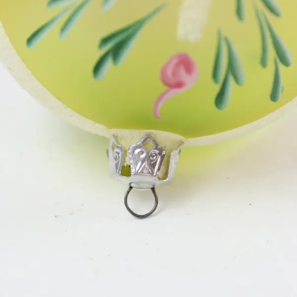 Hand-Painted Flamingo Floral Christmas Ornament Ball Display Box