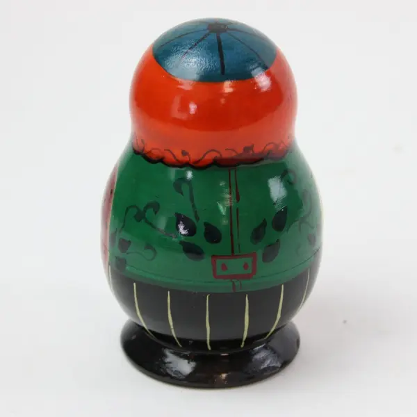 Russian Ded Moroz Santa Claus Wooden Figurine with Balalaika