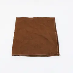 Brown Tan Woven Throw Blanket 19x19 Fringed Rustic Texture