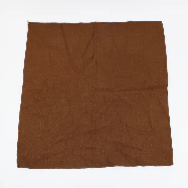 Brown Tan Woven Throw Blanket 19x19 Fringed Rustic Texture