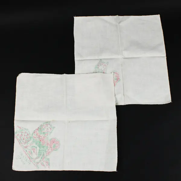 Alaska Souvenir Cloth Squares Set of 4 Totem Pole Husky 12x11