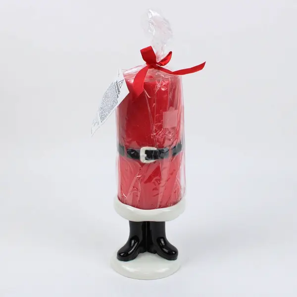 Department 56 Santa Candle Holder Red Black White New With Tags