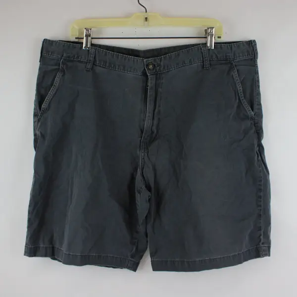 George Men's Flat Front Cotton Shorts Dark Gray Size 40