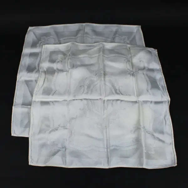 Set of 2 White Damask Linen Dinner Napkins 16 x 16 Inch