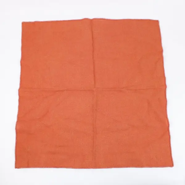 Lot of 2 Orange Woven Cloth Napkins Textured Rustic Table Linens Set