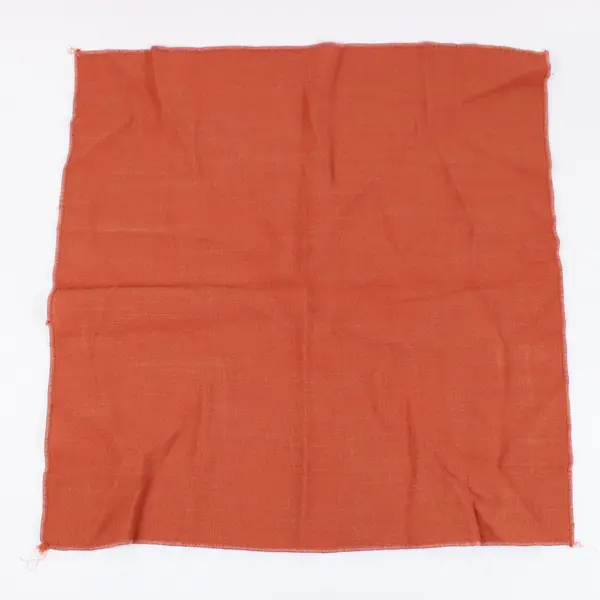 Lot of 2 Orange Woven Cloth Napkins Textured Rustic Table Linens Set