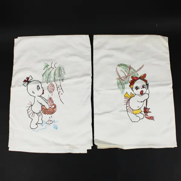 ALLTEX Vintage Tropical Character Palm Tree Cloth Napkins Set of 6 31x29