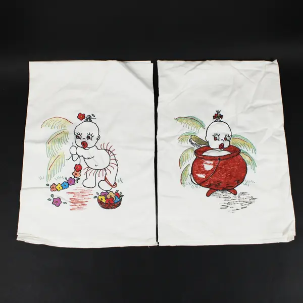 ALLTEX Vintage Tropical Character Palm Tree Cloth Napkins Set of 6 31x29