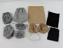 Lot of 11 Drawstring Jewelry Pouches Neutral Colors Storage Gifts
